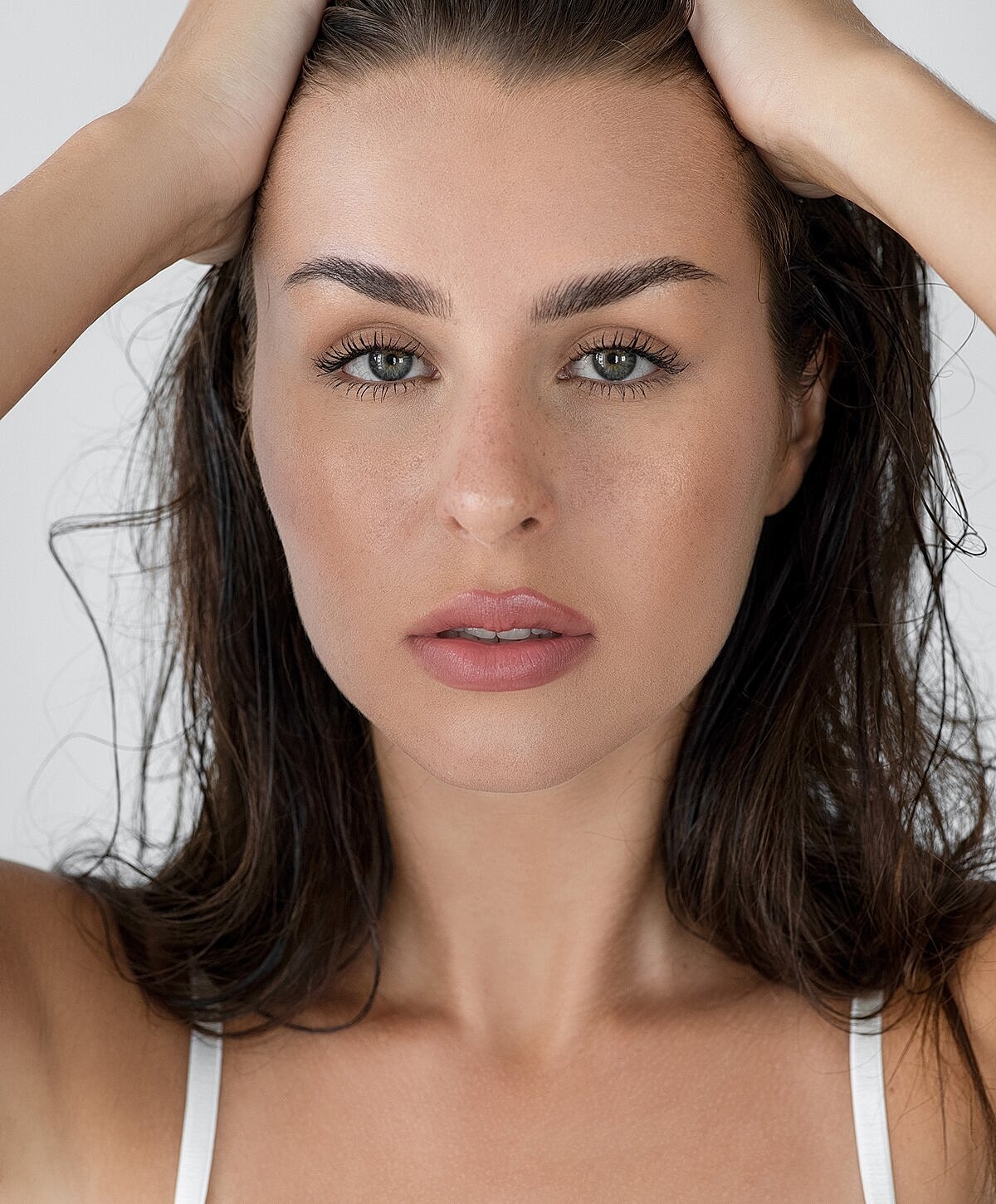 Denver Juvederm model with wet hair.
