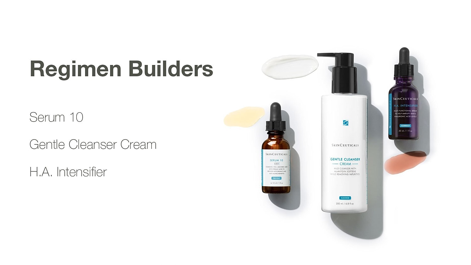 Skincare products from SkinCeuticals displayed neatly.