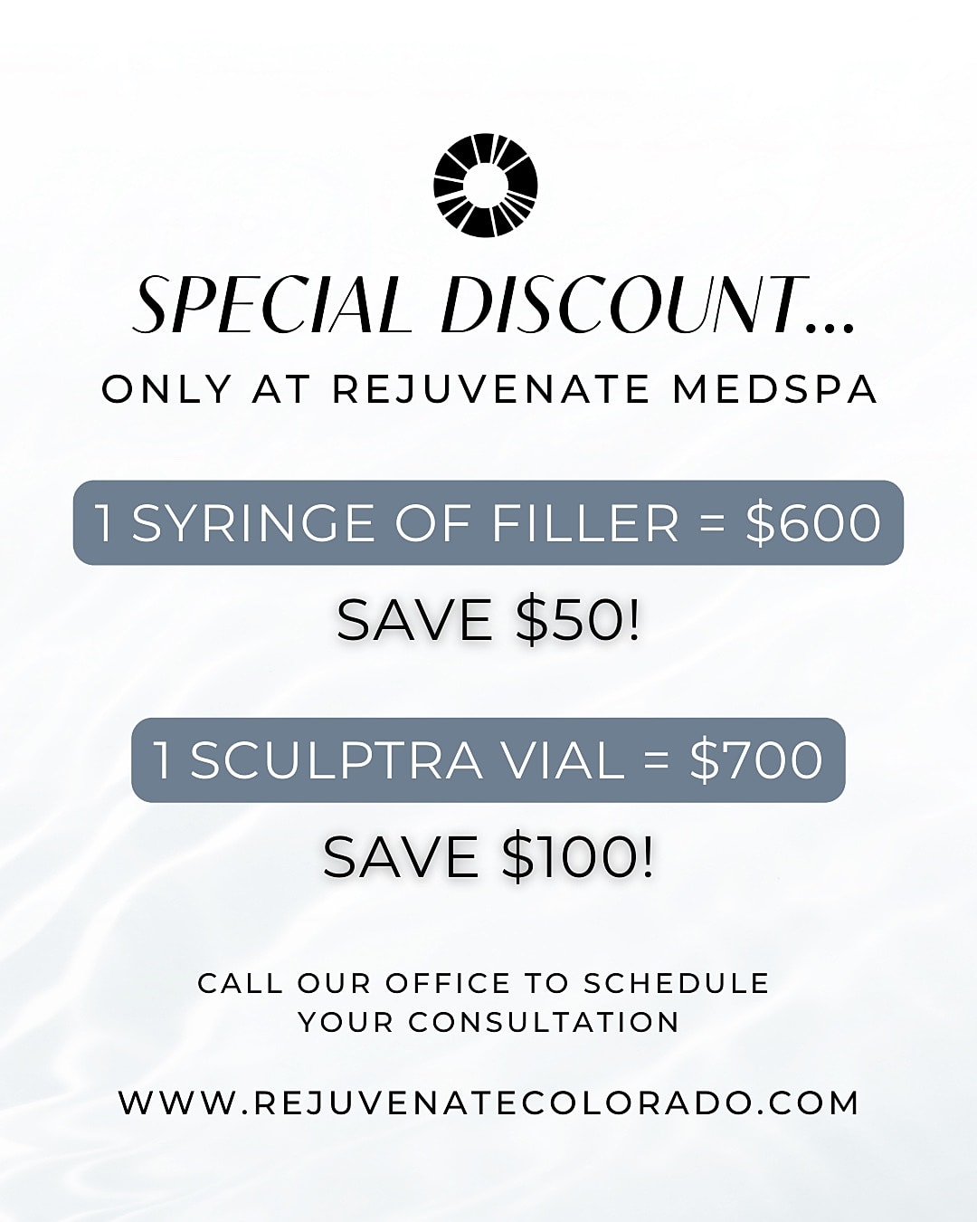 Special discounts on fillers at Rejuvenate Medspa.